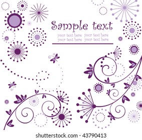 Greeting floral violet card