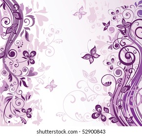 Greeting floral violet card