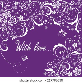 Greeting floral wedding background