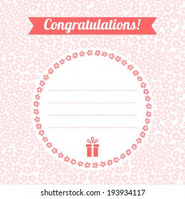 Greeting flower background, card with space for text 