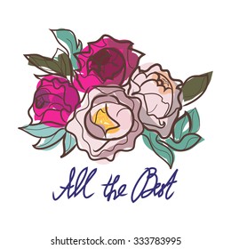 Greeting flower card. Vector invitation