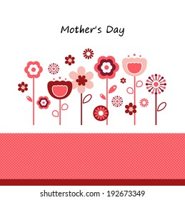 Greeting with flowers for Mother's Day isolated on white 
