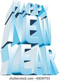 greeting in the form of large blocks of ice on a white background
