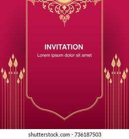 Greeting frame border or invitation background template design vector in vintage art style decoration illustration eps 10 