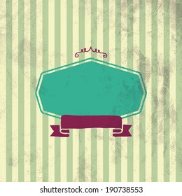 greeting frame template retro design