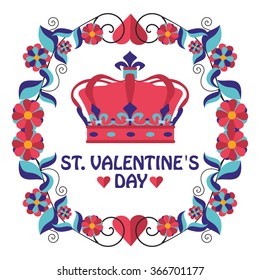 greeting frame Valentine s day in vector format eps10