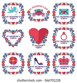 greeting frame Valentine s day in vector format eps10