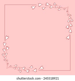 Greeting frame for valentine's day. Vector illustration.