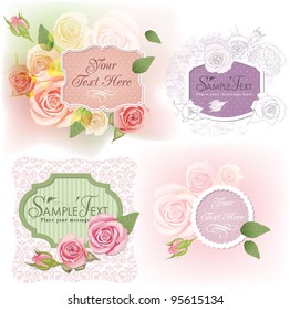 Greeting frames with roses