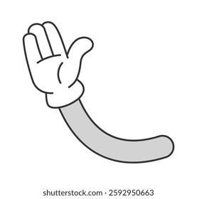 Greeting gesture retro comic hand