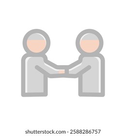 greeting hand shake flat icon illustration