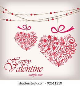 Greeting hanging heart