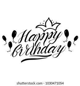 Greeting Happy birthday card vector lettering illustration