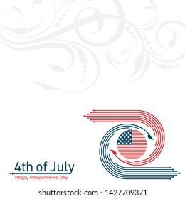 Greeting for Happy Independence Day of United States 4th July
