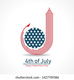 Greeting for Happy Independence Day of United States 4th July