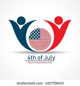 Greeting for Happy Independence Day of United States 4th July