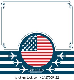 Greeting for Happy Independence Day of United States 4th July