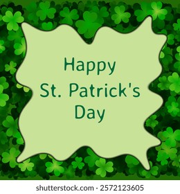 greeting happy st patricks day banner frame background vector