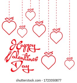 greeting happy valentines day red color