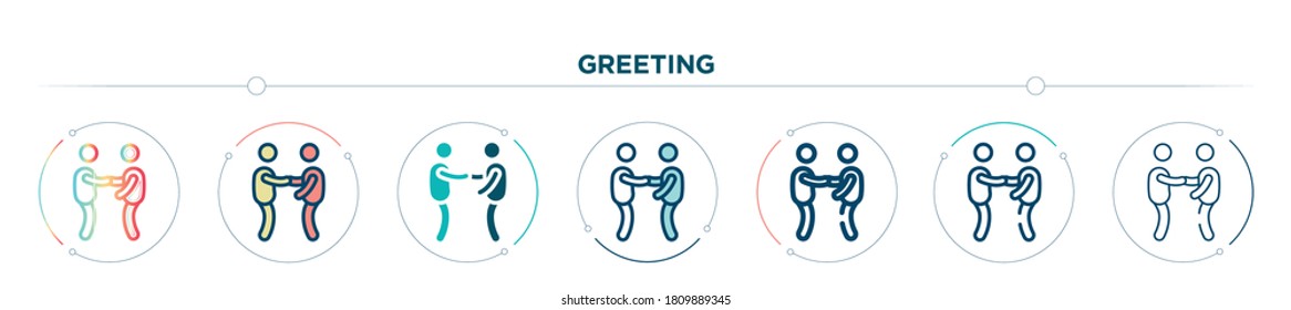 greeting icon designed in gradient, filled, two color, thin line and outline style. vector illustration of greeting vector icons. can be used for mobile, ui, web
