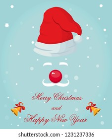 greeting illustration with cap elf or santa