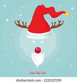greeting illustration with cap elf or santa