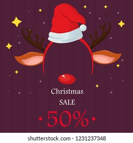 greeting illustration with cap elf or santa