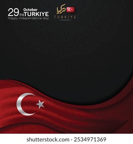 29 ekim Cumhuriyet Bayrami, Dia da República Turkiye. Tradução: 29 outubro República Dia Turkiye em Turkiye feriado feliz. gráfico para elementos de design