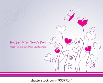 Greeting illustration of valentine heart on abstract background