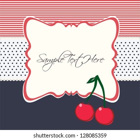 greeting and invitation card with cherry
