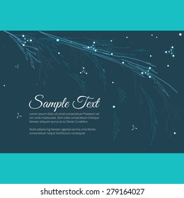 Greeting invitation card with elegant abstract floral motif,  place for text