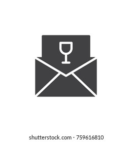 Greeting or invitation card icon vector, filled flat sign, solid pictogram isolated on white. Event symbol, logo illustration