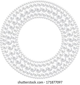 Greeting or invitation card with pearl frame.