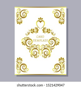 greeting invitation card template design with Ethnic ornament, exotic floral design for banner, flyer, invitation, poster, web site or greeting card. Vector illustration