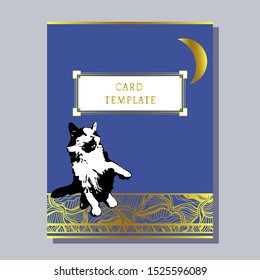 greeting invitation card template design with Cute Cats, design for banner, flyer, invitation, poster, web site or greeting card. Vector illustration