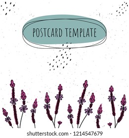 Greeting, invitation card template in hand drawn style.