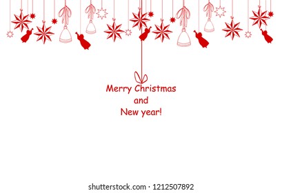 Greeting, invitation cute card. Simple decorative illustration for print, web New Year, Christmas, festive background