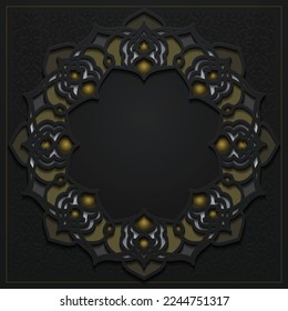Greeting Islamic Floral Pattern Background Vector Design with glowing gold colour for wallpaper, cover, banner, flyer, card and decoration