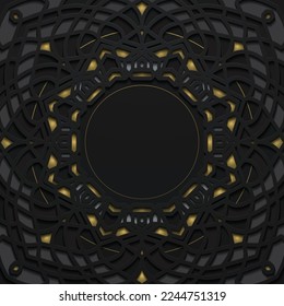 Greeting Islamic Floral Pattern Background Vector Design with glowing gold colour for wallpaper, cover, banner, flyer, card and decoration