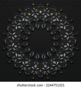 Greeting Islamic Floral Pattern Background Vector Design with glowing gold colour for wallpaper, cover, banner, flyer, card and decoration