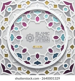 Greeting Islamic Floral Pattern Background Vector Design For Card, Wallpaper, Banner, Social Media, Illustration, flyer, Cover, Brochure etc