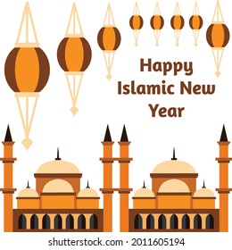 Greeting Islamic New Year 2021 Background Template