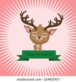Greeting of a joyful reindeer