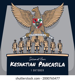 Greeting Kesaktian Pancasila Day 1 October Illustration