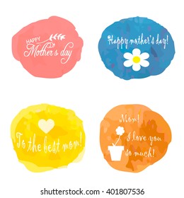 Greeting labels for mother's day. 