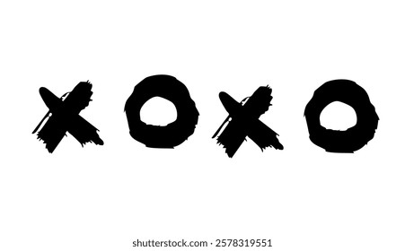 Greeting lettering xo hugs and kisses letter hand drawn grunge graffiti phrase. Ink pastel charcoal collection. 