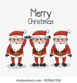 greeting merry christmas set santa claus funny
