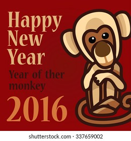Greeting the new year. By monkey 2016