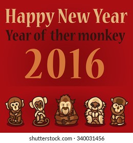 Greeting the new year. By monkey 2016