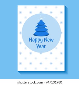 Greeting New Year greeting card, vector image.